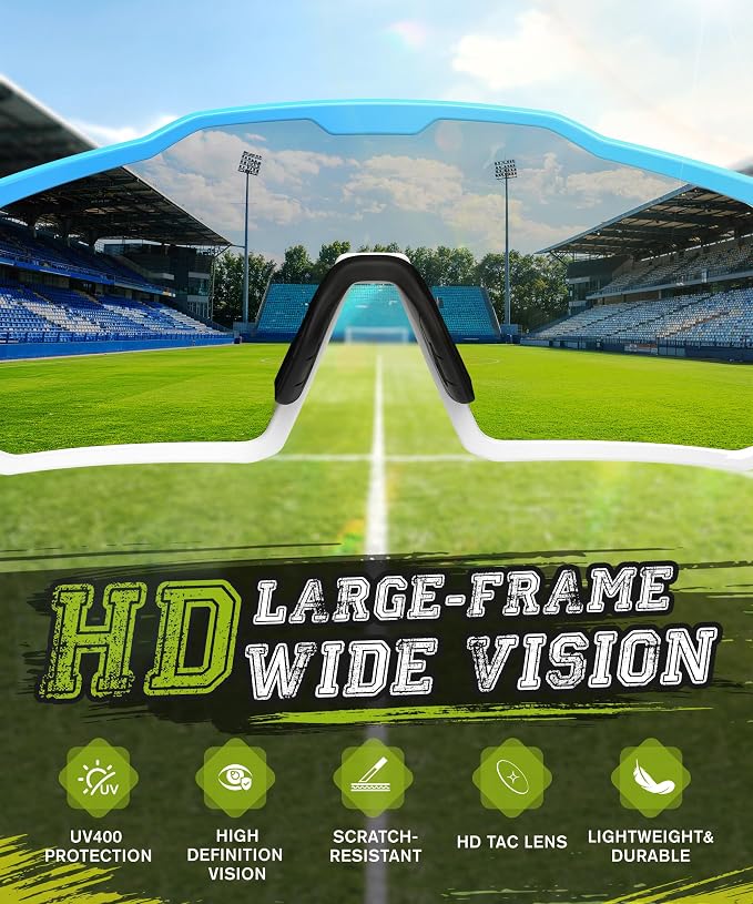 Kids Sunglasses UV400 Protection Youth Baseball Sunglasses for Softball TR90 Frame, Lightweight Comfortable Fit, Impact-resistant, Ready for Baseball and Softball RF304-1
